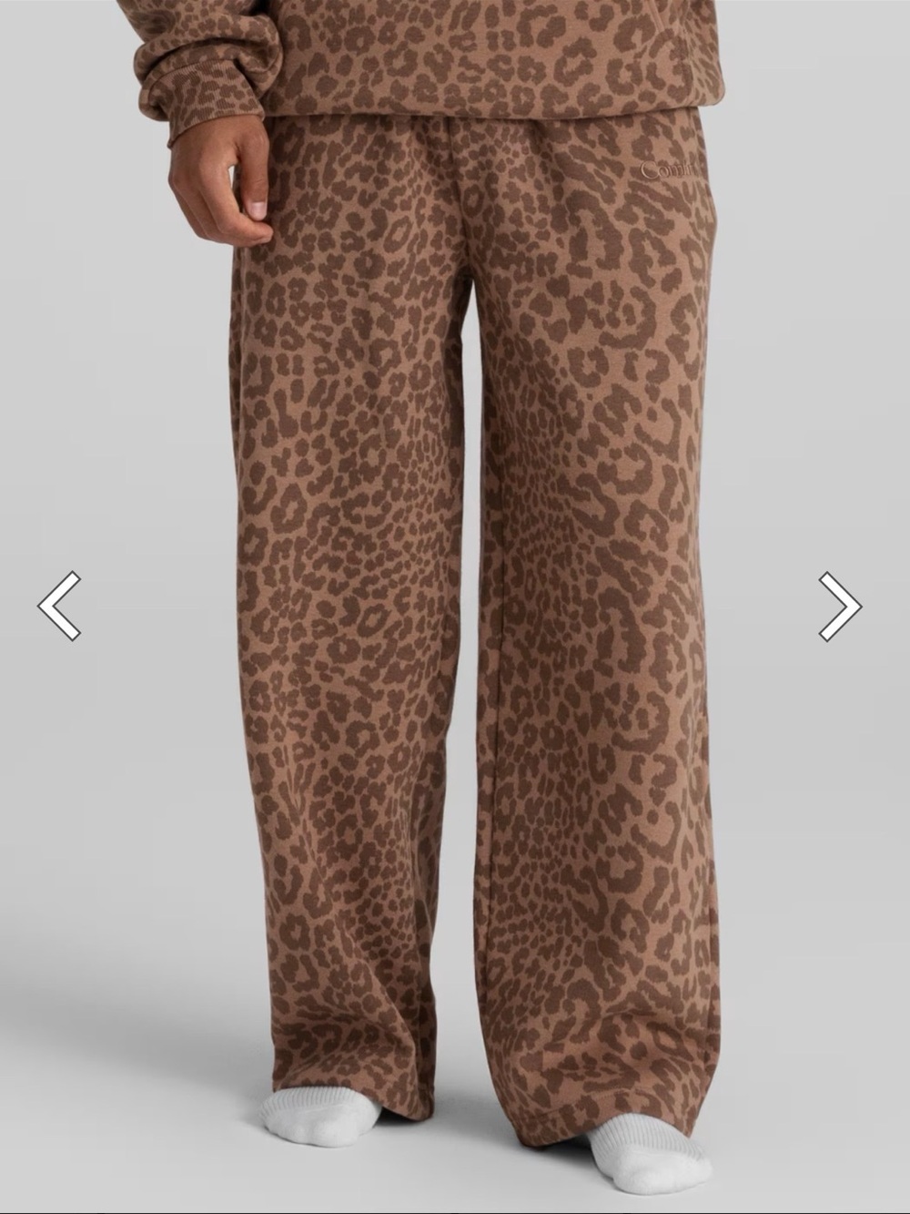 Comfrt Wide-Leg Leopard Print Lounge Pants - Brown